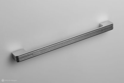 Monohrome мебельная ручка-скоба 256 мм хром полированный со вставкой атласный никель