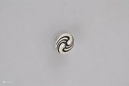 WPO726 мебельная ручка-кнопка состаренное серебро и кристаллы Swarovski
