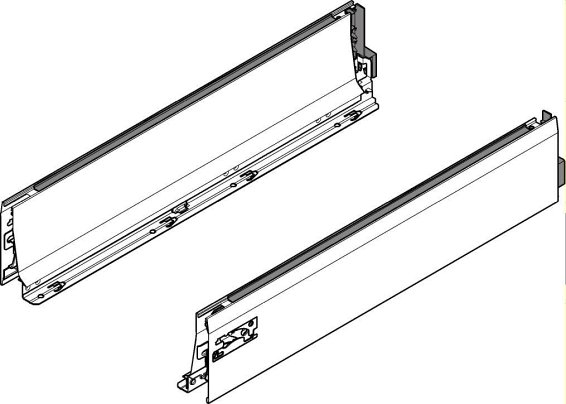 TANDEMBOX intivo, царги L 101/650мм, белые, комплект
