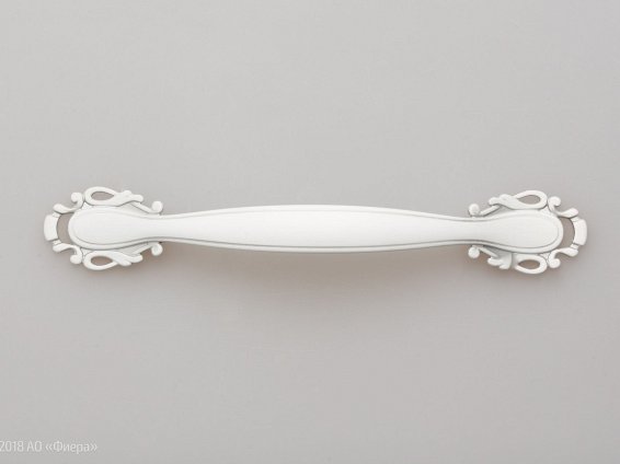 FS141 мебельная ручка-скоба 96 мм серебро прованс с белой матовой патиной