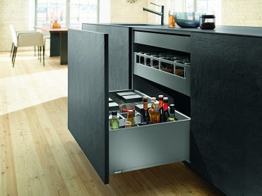 Ящик LEGRABOX pure (высота F 241, глубина 450 мм), для тонких фасадов, терра-черный