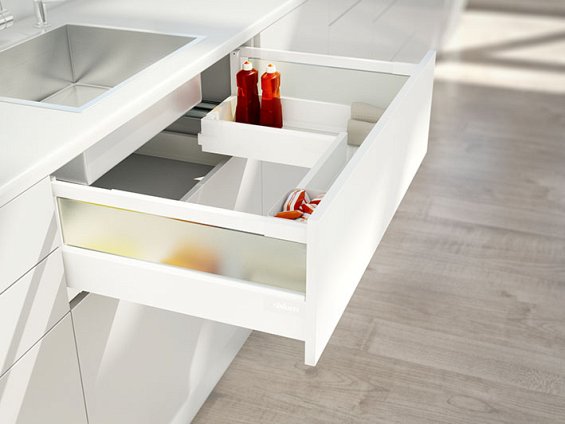 Ящик под мойку TANDEMBOX antaro (192х500) с TIP-ON BLUMOTION, под саморезы, бел., вес ящика до 20 кг