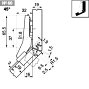 Комплект петли №60 CLIP top без пружины для угла +45гр, встык, саморез